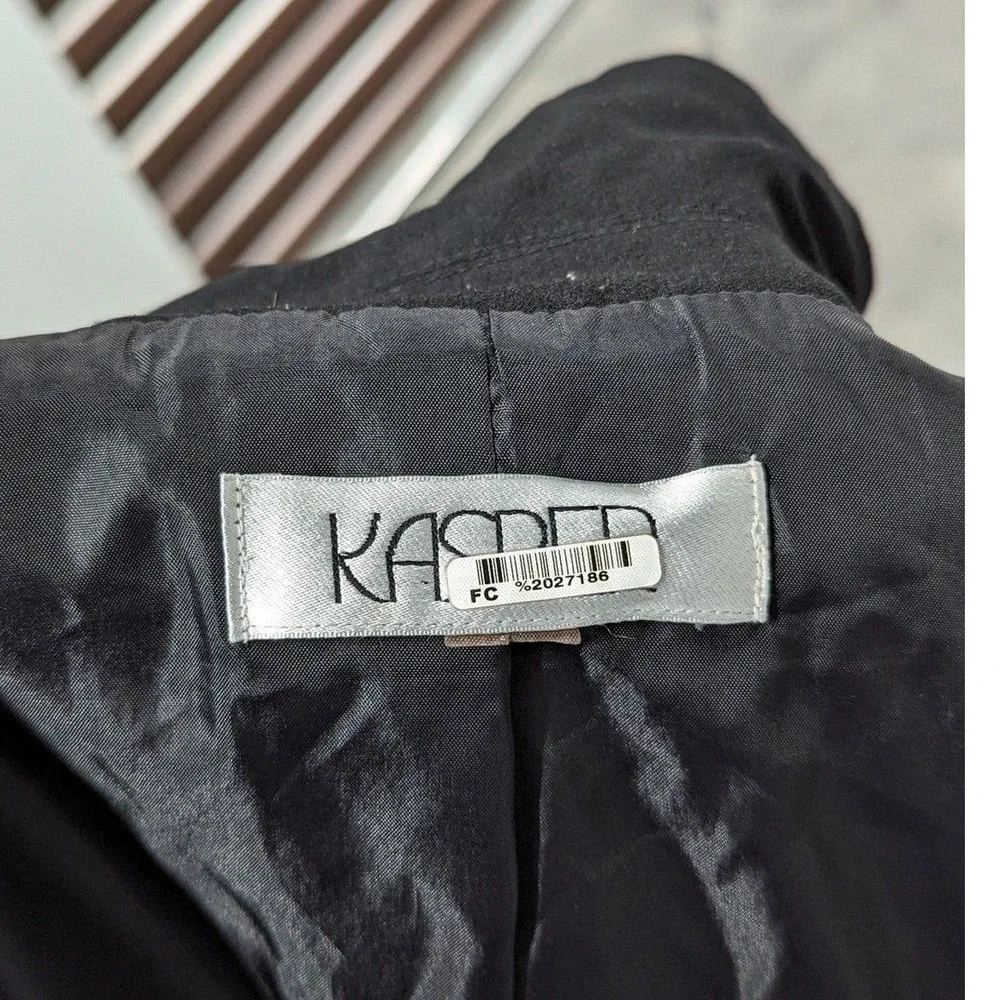 Quiet Luxury Vintage Kasper Black Single Button Career Blazer Plus Size Workwear